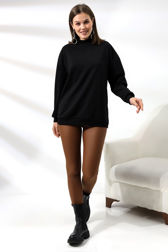 19556 BAYAN POLYVSK 2 İP YARIM BALIKÇI TUNİK SWETSHIRT 