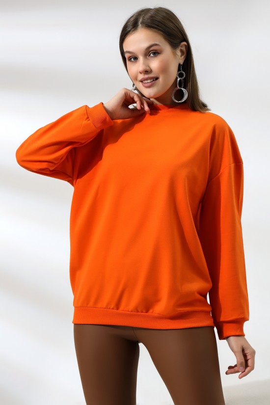 19556 BAYAN POLYVSK 2 İP YARIM BALIKÇI TUNİK SWETSHIRT 