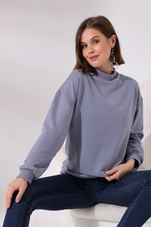 19556 KADIN  2 İP YARIM BALIKÇI TUNİK SWETSHIRT 