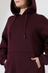21615 KADIN 3 İP PENYE KOMPAKT ŞARDONLU SALAŞ OVERSİZE KAPŞONLU KANGURU CEPLİ SWEATSHIRT