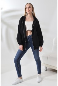 21618 KADIN 3 İP PENYE KOMPAKT ŞARDONLU METAL FERMUARLI SALAŞ OVERSİZE KAPŞONLU KANGURU CEPLİ SWEATSHIRT 21618 KADIN 3 İP PENYE KOMPAKT ŞARDONLU METAL FERMUARLI SALAŞ OVERSİZE KAPŞONLU KANGURU CEPLİ SWEATSHIRT