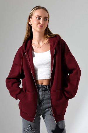 21618 KADIN 3 İP PENYE KOMPAKT  ŞARDONLU METAL FERMUARLI SALAŞ OVERSİZE KAPŞONLU KANGURU CEPLİ SWEATSHIRT 21618 KADIN 3 İP PENYE KOMPAKT  ŞARDONLU METAL FERMUARLI SALAŞ OVERSİZE KAPŞONLU KANGURU CEPLİ SWEATSHIRT
