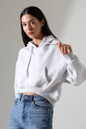 21968 KADIN 3 İP PENYE KOMPAKT ŞARDONLU SALAŞ ÖN ETEĞİ İÇE DOĞRU OVAL KAPŞONLU KANGURU CEPLİ SWEATSHIRT