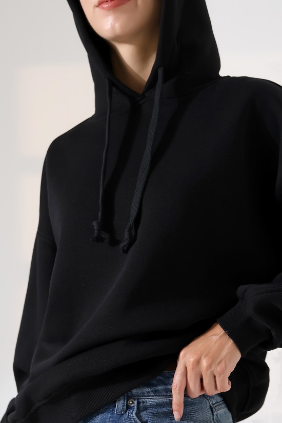 21966 KADIN 3 İP PENYE KOMPAKT ŞARDONLU SALAŞ OVERSİZE KAPŞONLU SWEATSHIRT 21966 KADIN 3 İP PENYE KOMPAKT ŞARDONLU SALAŞ OVERSİZE KAPŞONLU SWEATSHIRT