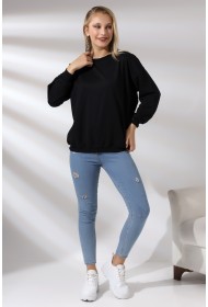 20814 KADIN OVERSİZE 2İP SALAŞ GENİŞ SWETSHIRT