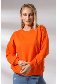 20814 KADIN OVERSİZE 2İP SALAŞ GENİŞ SWETSHIRT