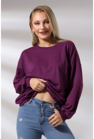 20814 KADIN OVERSİZE 2İP SALAŞ GENİŞ SWETSHIRT