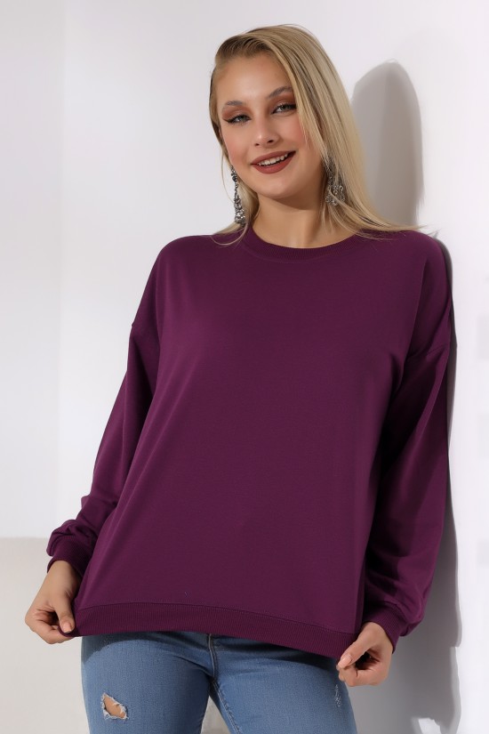 20814 BAYAN OVERSİZE 2İP SALAŞ GENİŞ SWETSHIRT
