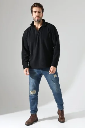 21855 ERKEK POLAR KUMAŞ KAMYONCU HAKİM YAKA SWEATSHIRT 