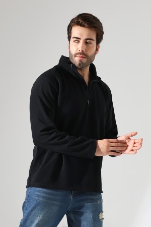 21855 ERKEK POLAR KUMAŞ KAMYONCU HAKİM YAKA SWEATSHIRT 
