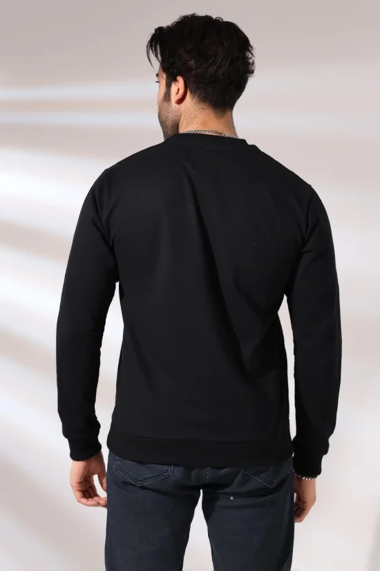 19157 K. ATATÜRK  BASKILI BİSİKLET YAKA 2 İP ERKEK SWETSHİRT 