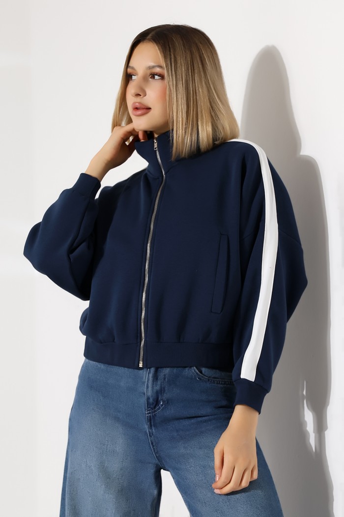 21954  KADIN 3 İP PENYE COMP. ŞARD.KOLLARI MİKROŞERİTLİ BOYDAN METAL FERMUARLI HAKİM YAKA FLOTA CEPLİ GENİŞ SALAŞ SWEATSHIRT 21954  KADIN 3 İP PENYE COMP. ŞARD.KOLLARI MİKROŞERİTLİ BOYDAN METAL FERMUARLI HAKİM YAKA FLOTA CEPLİ GENİŞ SALAŞ SWEATSHIRT