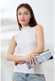 21757 KADIN KOLSUZ YARIM BALIKCI LYC VSK BLUZ 