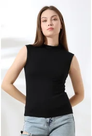 21757 KADIN KOLSUZ YARIM BALIKCI LYC VSK BLUZ 