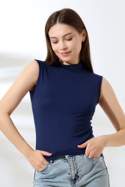 21757 KADIN KOLSUZ YARIM BALIKCI LYC VSK BLUZ 