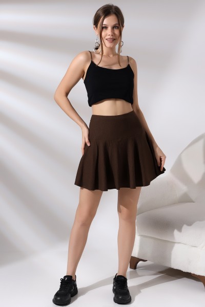 21135 KADIN BÜRÜMCÜK YAN BELİ FERMUARLI ŞORTLU ETEK   21135 KADIN BÜRÜMCÜK YAN BELİ FERMUARLI ŞORTLU ETEK