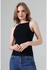 22110  KADIN LYC RİB KOMPAKT KOLSUZ KISA BİYE ASKILI ATLET 