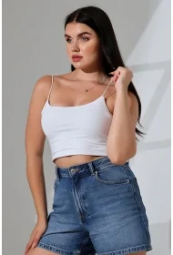 20544  KADIN LYC COMP. LASTİK İP ASKILI BÜSTİYER  KISA CROP TULUM ATLET 