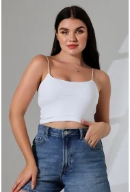 20544  KADIN LYC COMP. LASTİK İP ASKILI BÜSTİYER  KISA CROP TULUM ATLET 