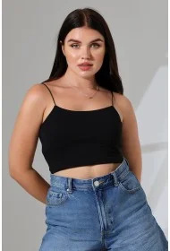 20544  KADIN LYC COMP. LASTİK İP ASKILI BÜSTİYER  KISA CROP TULUM ATLET 