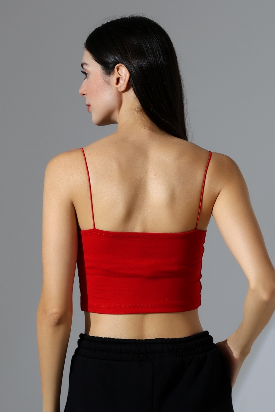 20544  BAYAN LYC COMP. LASTİK İP ASKILI BÜSTİYER  KISA CROP TULUM ATLET 