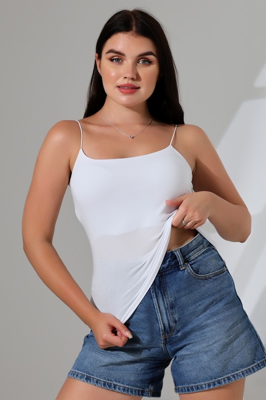 21563  BAYAN LYC COMP. LASTİK İP ASKILI KISA CROP TULUM ATLET 