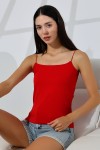 21563  BAYAN LYC COMP. LASTİK İP ASKILI KISA CROP TULUM ATLET 
