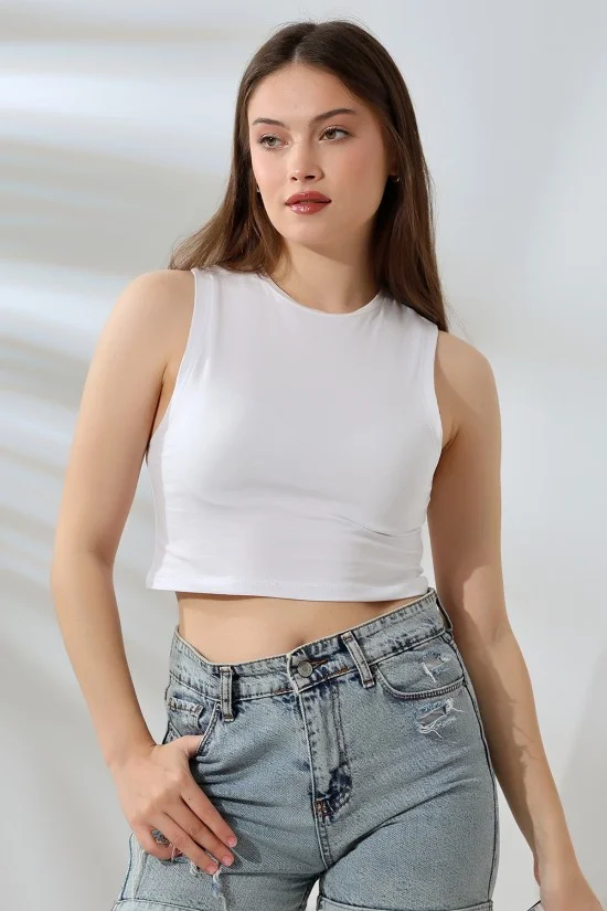 21755 KADIN LYC COMP. KOLSUZ GENİŞ CROP ATLET 21755 KADIN LYC COMP. KOLSUZ GENİŞ CROP ATLET