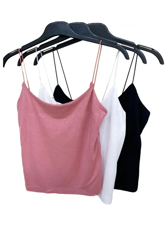 39282 - 3LÜ PAKET BAYAN LASTİK İP ASKILIKISA TULUM ATLET 