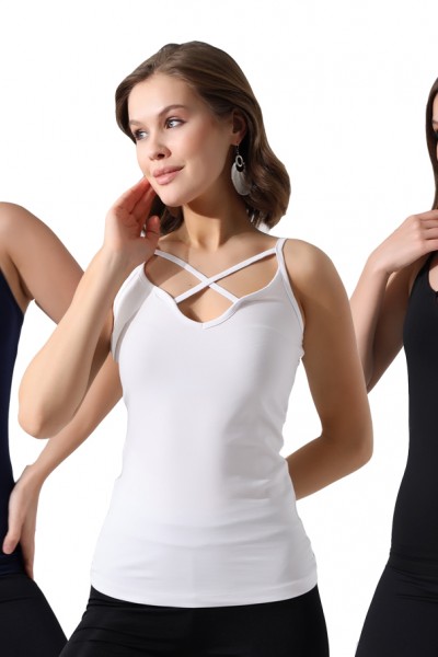 0-39093 - 3LÜ PAKET KADIN ARKASI VE ÖNÜ BİYELİ İP ASKILI ATLET 0-39093 - 3LÜ PAKET KADIN ARKASI VE ÖNÜ BİYELİ İP ASKILI ATLET