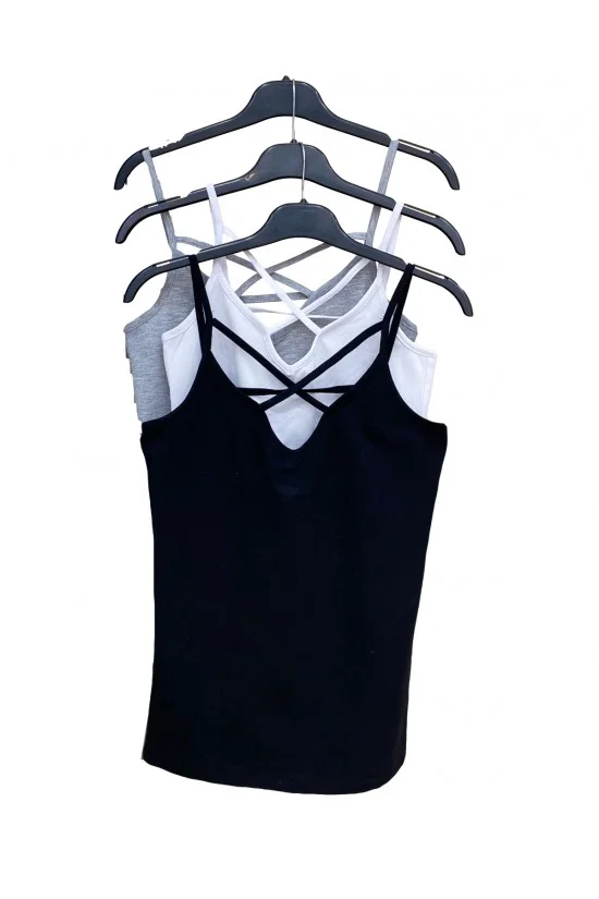 39093 - 3LÜ PAKET BAYAN ARKASI VE ÖNÜ BİYELİ İP ASKILI ATLET