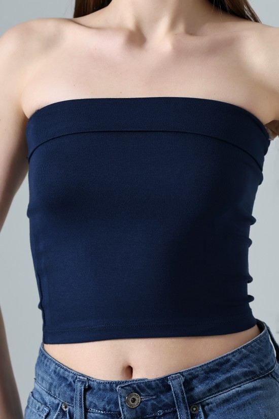 21922 KADIN MADONNA YAKA FULL LYC VSK RİBANA STRAPLEZ ATLET 