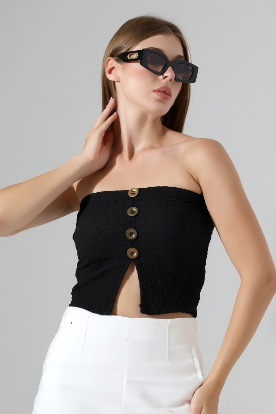 22057 KADIN JAKARLI VİYANA ÖNÜ 4 DÜĞMELİ STRAPLEZ ATLET 