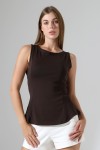 22070 KADIN KAYIK YAKA FULL LYC RİBANA YANLARI KUPLU PARÇALI ETEĞİ VOLANLI KOLSUZ TSHIRT 22070 KADIN KAYIK YAKA FULL LYC RİBANA YANLARI KUPLU PARÇALI ETEĞİ VOLANLI KOLSUZ TSHIRT