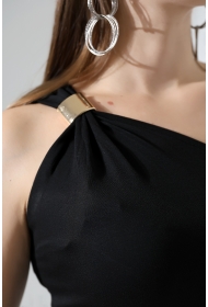 22116 KADIN DOUBLEFACE YUMUŞAK DOKU TEK ASKISINDA METAL SÜS KAPAK TEK ASKILI ATLET