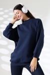 21910 KADIN 3 İP ŞARDONLU PENYE COMP YARIM BALIKCI SALAŞ OVERSİZE TUNİK SWETSHIRT