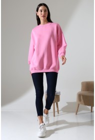 21910 KADIN 3 İP ŞARDONLU PENYE COMP YARIM BALIKCI SALAŞ OVERSİZE TUNİK SWEATSHIRT