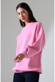 21910 KADIN 3 İP ŞARDONLU PENYE COMP YARIM BALIKCI SALAŞ OVERSİZE TUNİK SWEATSHIRT
