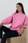 21910 KADIN 3 İP ŞARDONLU PENYE COMP YARIM BALIKCI SALAŞ OVERSİZE TUNİK SWETSHIRT