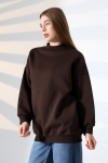 21910 KADIN 3 İP ŞARDONLU PENYE COMP YARIM BALIKCI SALAŞ OVERSİZE TUNİK SWEATSHIRT