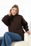 21910 KADIN 3 İP ŞARDONLU PENYE COMP YARIM BALIKCI SALAŞ OVERSİZE TUNİK SWEATSHIRT