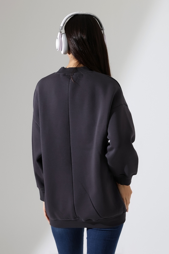 21910 KADIN 3 İP ŞARDONLU PENYE COMP YARIM BALIKCI SALAŞ OVERSİZE TUNİK SWETSHIRT 21910 KADIN 3 İP ŞARDONLU PENYE COMP YARIM BALIKCI SALAŞ OVERSİZE TUNİK SWETSHIRT