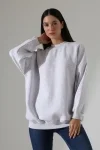 21910 KADIN 3 İP ŞARDONLU PENYE COMP YARIM BALIKCI SALAŞ OVERSİZE TUNİK SWETSHIRT