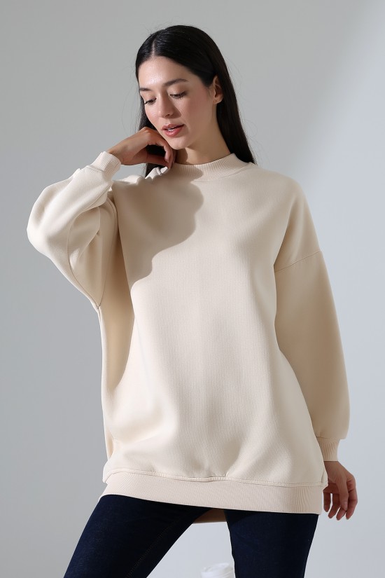 21910 KADIN 3 İP ŞARDONLU PENYE COMP YARIM BALIKCI SALAŞ OVERSİZE TUNİK SWETSHIRT 21910 KADIN 3 İP ŞARDONLU PENYE COMP YARIM BALIKCI SALAŞ OVERSİZE TUNİK SWETSHIRT