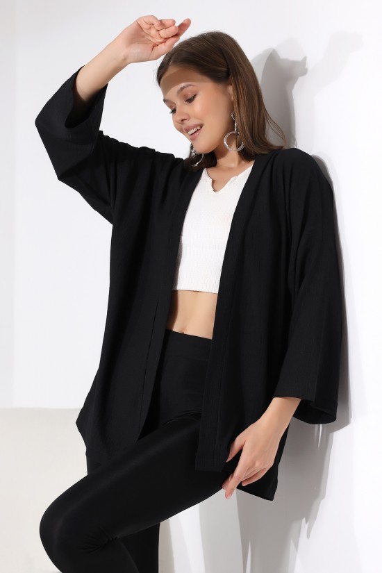 21062 BAYAN BÜRÜMCÜK KAPRİ KOL KİMONO HIRKA 21062 BAYAN BÜRÜMCÜK KAPRİ KOL KİMONO HIRKA