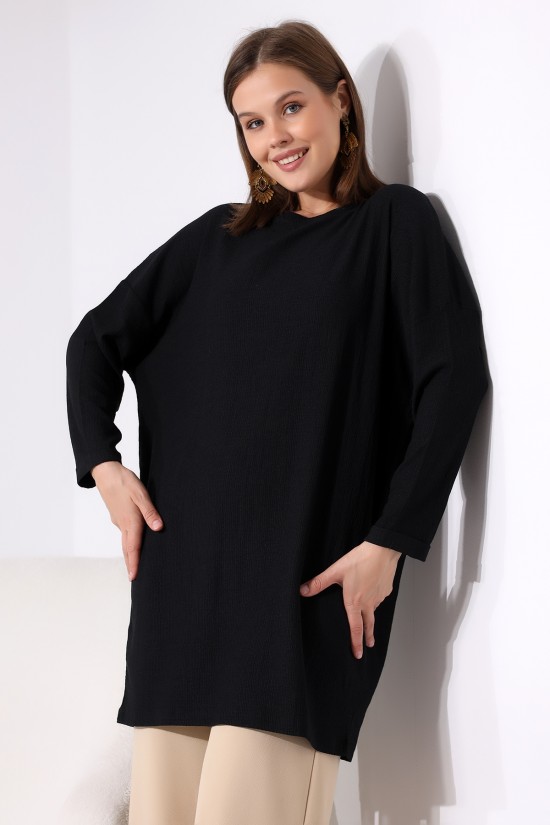 21124 KADIN BÜRÜMCÜK KAPRİ KOL BİSİKLET YAKA OVERSİZE SALAŞ UZUN TUNİK TSHIRT 21124 KADIN BÜRÜMCÜK KAPRİ KOL BİSİKLET YAKA OVERSİZE SALAŞ UZUN TUNİK TSHIRT