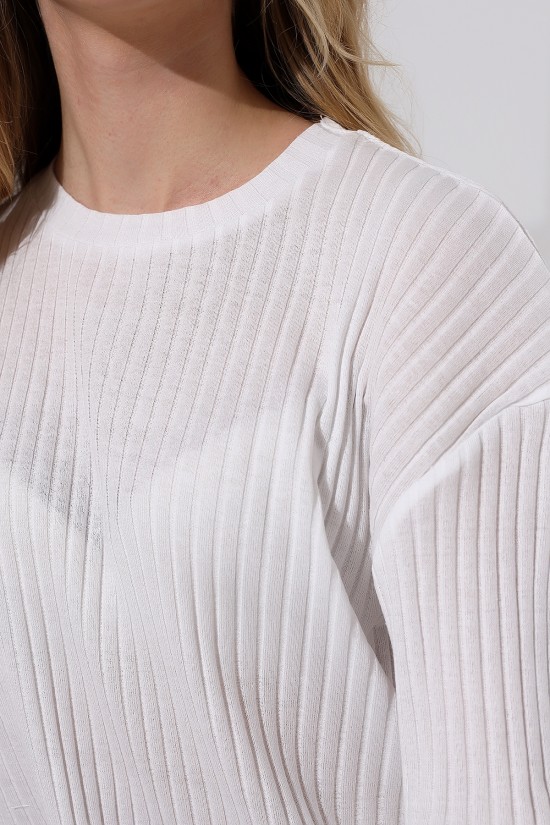 21493 BAYAN 7X4 KAŞGORSE  OVERSİZE  YANLARI YIRTMAÇLI BİSİKLET TUNİK TSHIRT