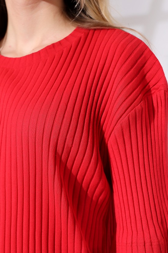 21493 BAYAN 7X4 KAŞGORSE  OVERSİZE  YANLARI YIRTMAÇLI BİSİKLET TUNİK TSHIRT