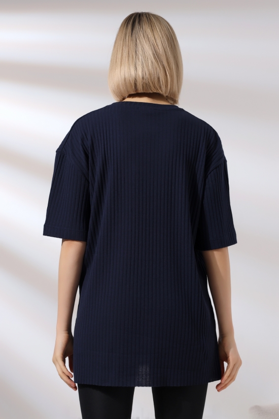 21493 BAYAN 7X4 KAŞGORSE  OVERSİZE  YANLARI YIRTMAÇLI BİSİKLET TUNİK TSHIRT