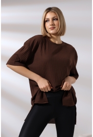 21493 KADIN 7X4 KAŞGORSE  OVERSİZE  YANLARI YIRTMAÇLI BİSİKLET TUNİK TSHIRT